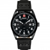 Horlogeband Swiss Military Hanowa 06-4181.13.007-Buckle-Studs-Black Leder Zwart 22mm